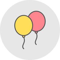 Balloons Line Filled Light Icon vector