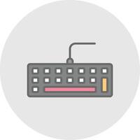 teclado línea lleno ligero icono vector