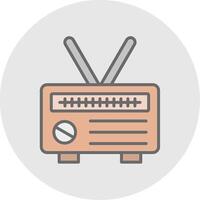 Radio Line Filled Light Icon vector