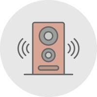 altavoz línea lleno ligero icono vector