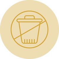 Zero Waste Line Yellow Circle Icon vector