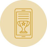 OnLine Yellow Circle Award Line Yellow Circle Icon vector