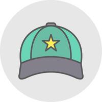 Cap Line Filled Light Icon vector