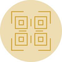 Qr Code Line Yellow Circle Icon vector