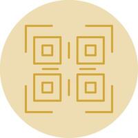 Qr Code Line Yellow Circle Icon vector