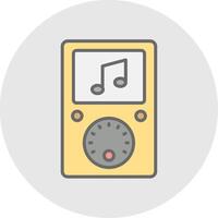 música jugador línea lleno ligero icono vector