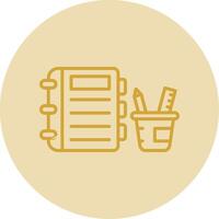 Learning Tools Line Yellow Circle Icon vector