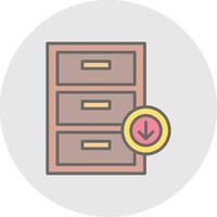 Inbox Line Filled Light Icon vector