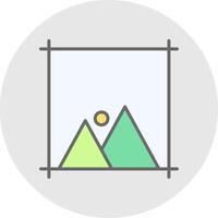 Crop Line Filled Light Icon vector