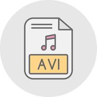 Avi Line Filled Light Icon vector