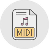 midi línea lleno ligero icono vector