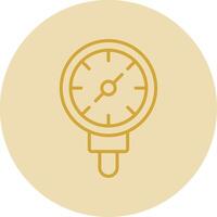 Pressure Gauge Line Yellow Circle Icon vector