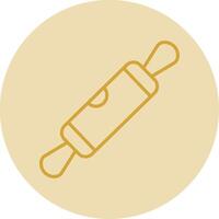 Rolling Pin Line Yellow Circle Icon vector
