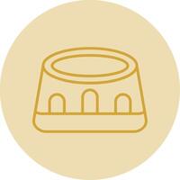 Prayer Hat Line Yellow Circle Icon vector