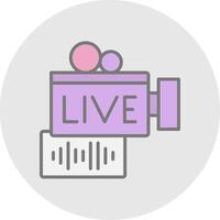 Live Stream Line Filled Light Icon vector