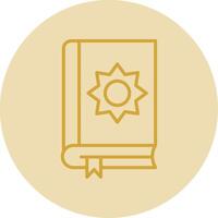 santo libro línea amarillo circulo icono vector