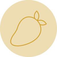 Mango Line Yellow Circle Icon vector
