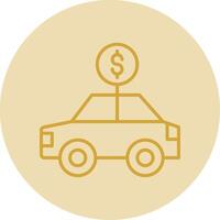 Car Rental Line Yellow Circle Icon vector