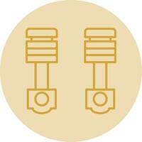Pistons Line Yellow Circle Icon vector