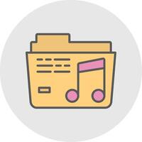 music Line Filled Light Icon vector
