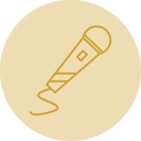 Mic Line Yellow Circle Icon vector