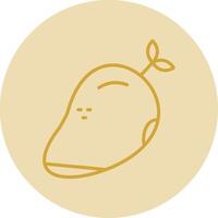 Mango Line Yellow Circle Icon vector