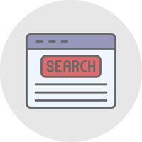 Search Bar Line Filled Light Icon vector