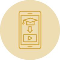 Educational Line Yellow Circle Icon vector