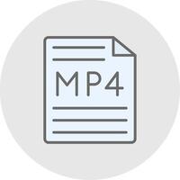 Mp4 Line Filled Light Icon vector