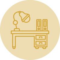 Workspace Line Yellow Circle Icon vector