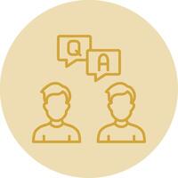 Question And Answer Line Yellow Circle Icon vector