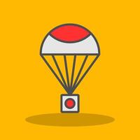 Parachute Filled Shadow Icon vector