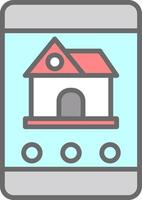 Real Estate App Line Filled Light Icon vector