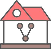 Sharing House Line Filled Light Icon vector