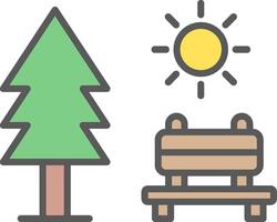 Park Line Filled Light Icon vector