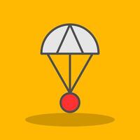 Skydive Filled Shadow Icon vector