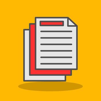 documento lleno sombra icono vector