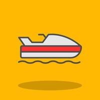 Jet Ski Filled Shadow Icon vector