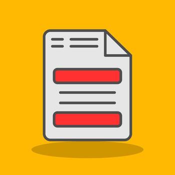 Document Filled Shadow Icon vector
