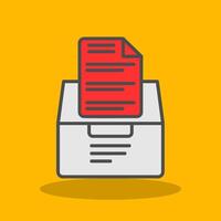 Document File Filled Shadow Icon vector