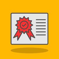 certificado lleno sombra icono vector