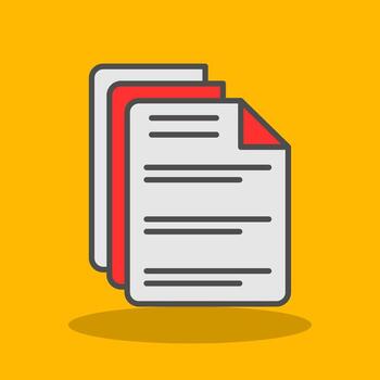 documentos lleno sombra icono vector