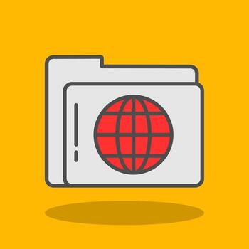 carpeta lleno sombra icono vector