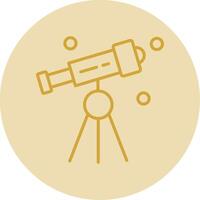 Telescope Line Yellow Circle Icon vector