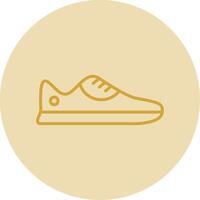 zapatilla de deporte línea amarillo circulo icono vector