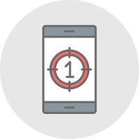 Countdown Line Filled Light Icon vector