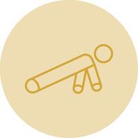 Pushup Line Yellow Circle Icon vector