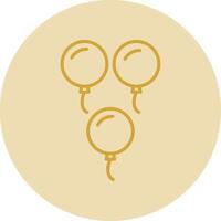 Balloons Line Yellow Circle Icon vector