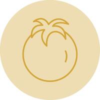 Tomatoes Line Yellow Circle Icon vector