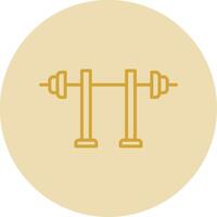 Squat Line Yellow Circle Icon vector